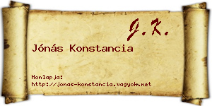 Jónás Konstancia névjegykártya